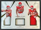 2017 Immaculate Kareem Hunt Patrick Mahomes II Tyreek Hill Triple Jersey RC #/49