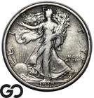 1917-S Walking Liberty Half Dollar, Reverse MM, XF Better Date Walker