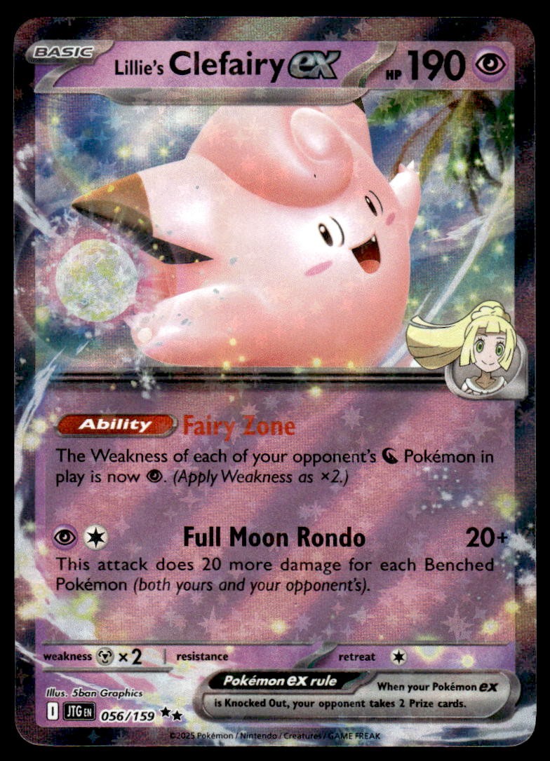 Pokemon TCG Journey Together #056/159 Lillie's Clefairy ex NM