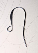 Flattened Hammered French Hook Ear Wires Silver Nickel-Free 25 pieces