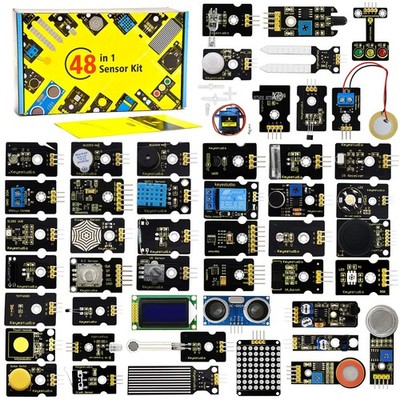 KEYESTUDIO 48 Sensors Modules Starter Kit for Arduino with LCD, 5v Relay, Sou...