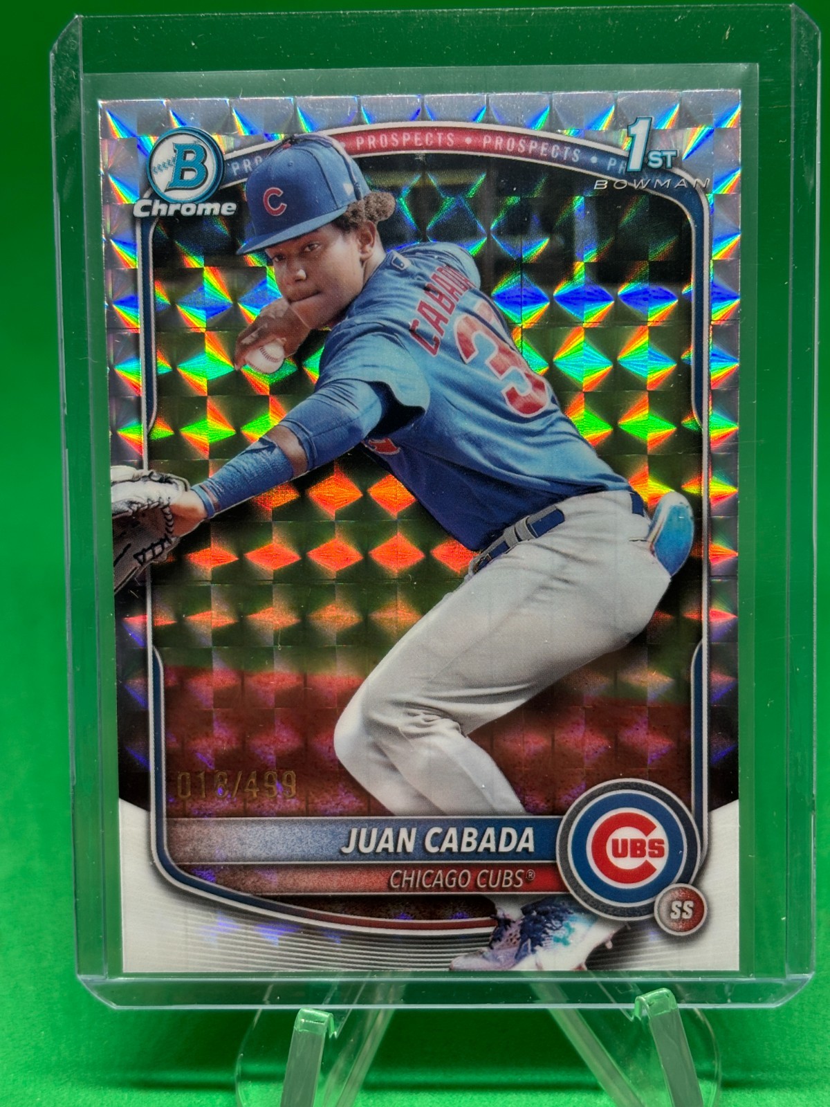 Juan Cabada Geometric /499 1st Bowman 2025 Bowman Chrome Chicago Cubs #BCP-207