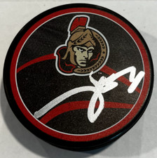 ANTON FORSBERG SIGNED AUTOGRAPHED OTTAWA SENATORS HOCKEY PUCK W/ CASE COA
