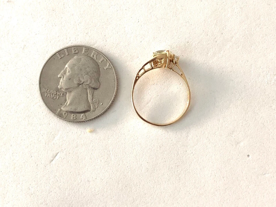ANILLO MUJER ORO AMARILLO 14K Y TOPACIO TALLA 6.5 Foto 4 de 4