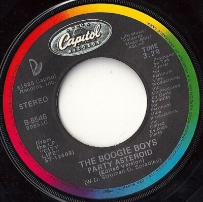 Boogie Boys Party Asteroid Vinyl Single 7inch Capitol