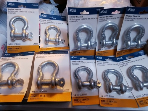 LOTTO 40 Gancio di ancoraggio zincato Blue Hawk con perno a vite 1/2" 4000 libbre 0656975 - Foto 5 di 5