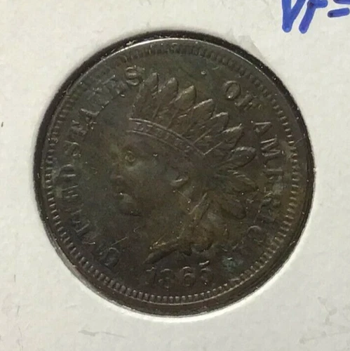 1865 Indian Head Cent / Penny, 1 Coin Semi-Key, Below XF wholesale