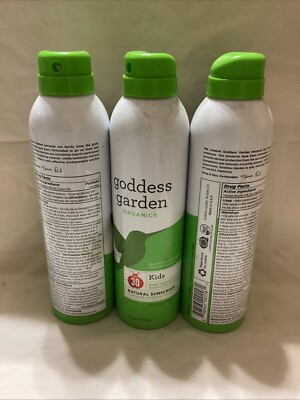 3x Goddess Garden Organics Kids SPF30 Natural Sunscreen Spray (6 oz ea)
