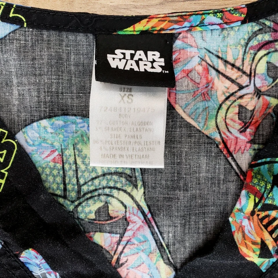 Star Wars Darth Vader Scrub Top Size XS Medical Shirt Vet Tech Shirt - Image 3 of 4