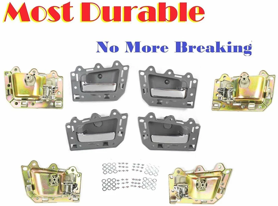 Conjunto de 4 maçanetas internas para Jeep Grand Cherokee 2005-2011, cinza e cromado - Imagem 3 de 3