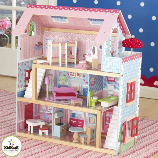 kidkraft chelsea doll cottage with 16 accessories included