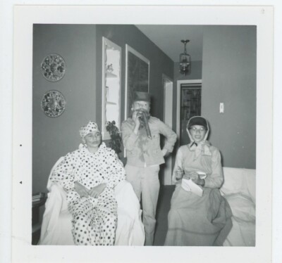 Vintage Photo Kids Halloween Party Odd Weird Creepy Friends Autumn Fun 1950s