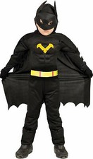 Guirca Costume Batman Supereroe Carnevale Bambino con Vestito Mantello Maschera