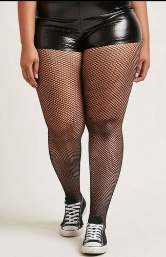PLUS SIZE Fishnet Tights Pantyhose #250 BLACK Medium Diamond Net Big Tall  Unisex | eBay