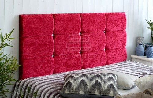 CRUSH VELVET CUBE HEADBOARD IN 20" HIGH -| SINGLE | DOUBLE | KINGSIZE | - Picture 7 of 15