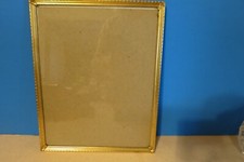Vintage Gold Metal Picture Frame with Gold Leaves at Each Corner 8"x10"