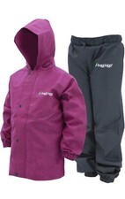 FROGG TOGGS YOUTH POLLY WOGGS WATERPROOF BREATHABLE RAIN SUIT CHERRY- Medium