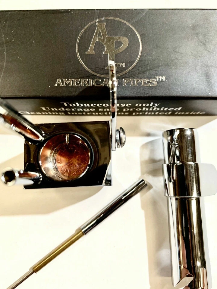 ORIGINAL AMERICANPIPES® TRAVELLER DELUXE PROTO PIPE STYLE CHROME SOLID BRASS - Image 4 of 4