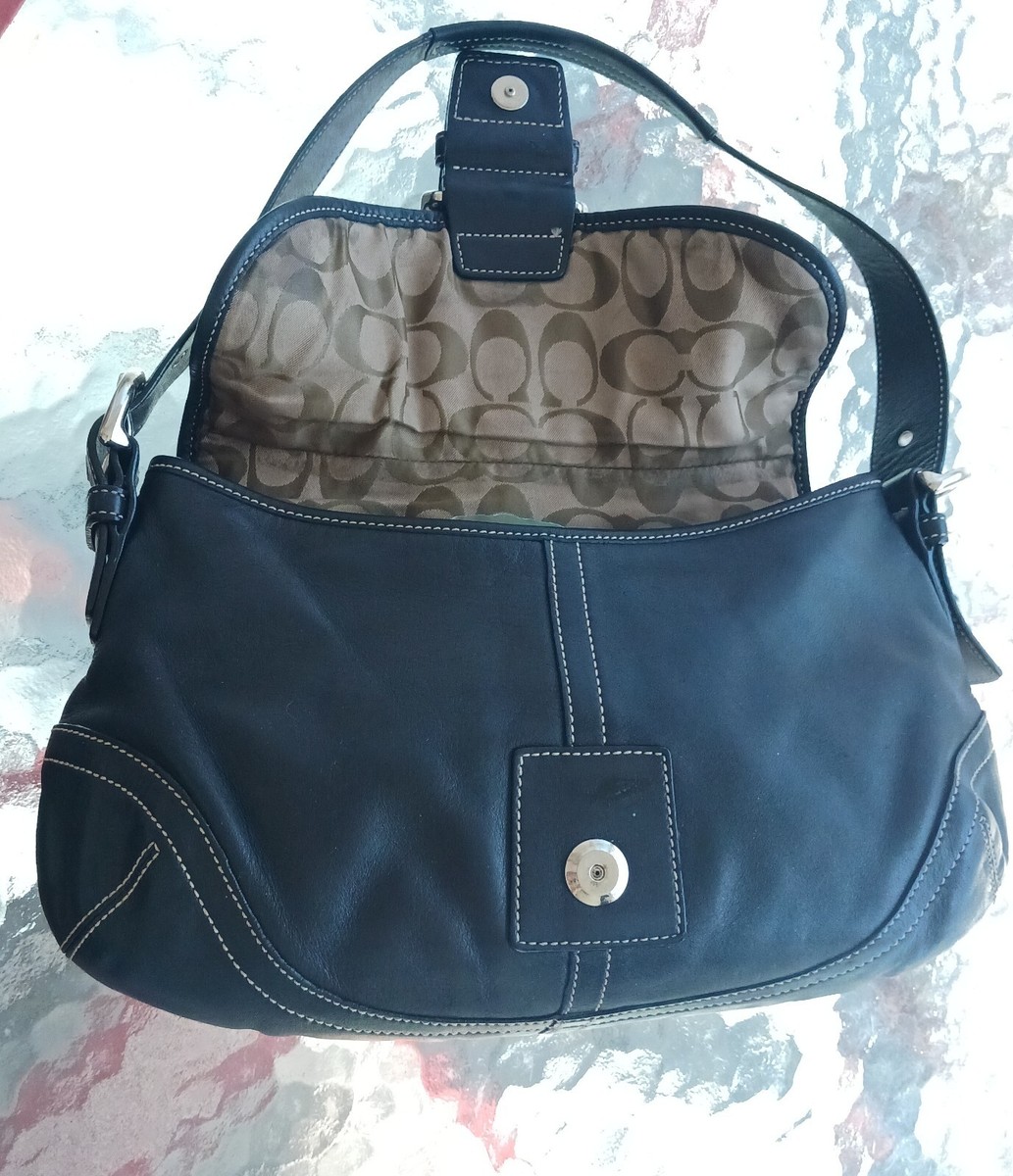Coach E050-9248 MEDIUM Vintage Soho Y2K Black Leather Shoulder Bag