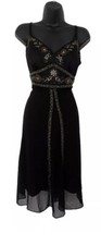 Debut Women Black Sequin Midi Evening Dress Size 18