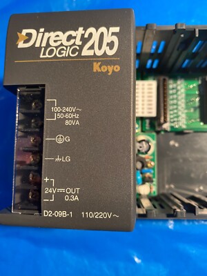 KOYO: - DIRECT LOGIC 205: D2-09-1: -I/O PANEL/ DIN MOUNT, 9 SLOT CHASSIS/BASE