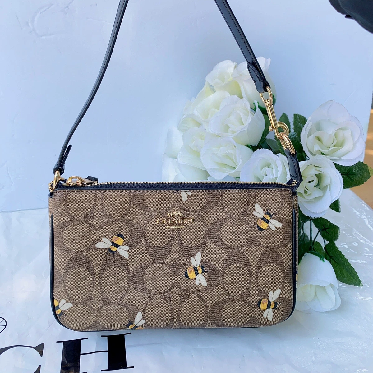 Coach Outlet Nolita 19 In Signature Canvas With Bee Print In Multi