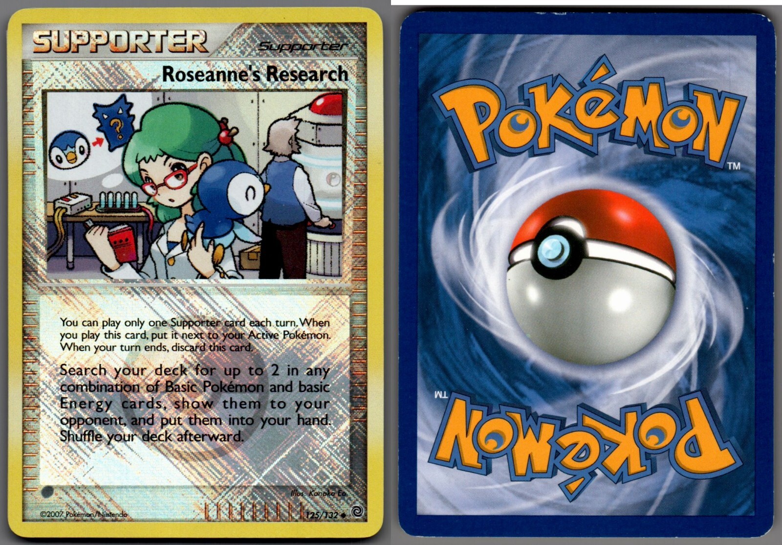 2007 Pokemon, D&P Secret Wonders, #125/132 Roseanne's Research, Reverse Holo UC