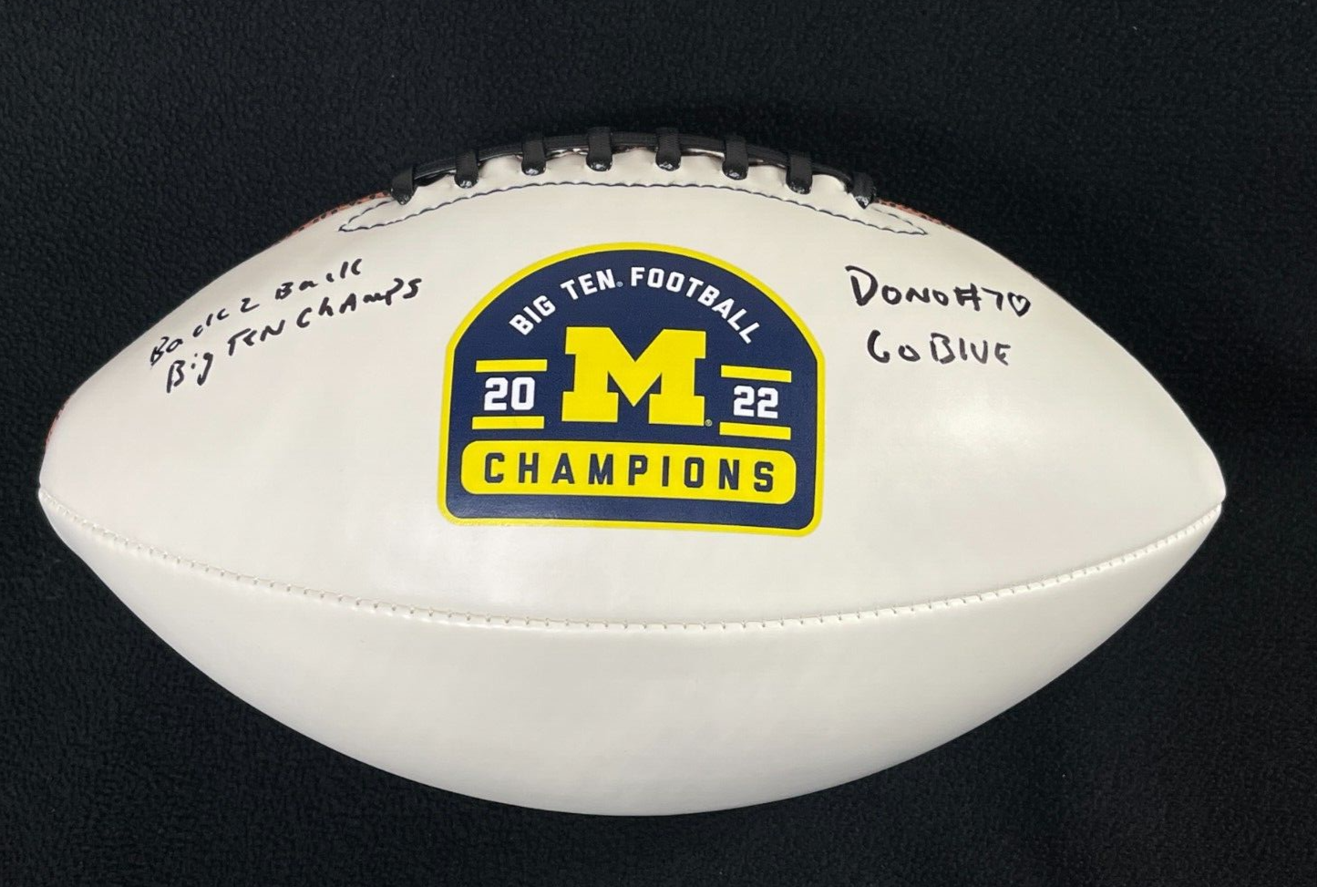 Donovan Edwards Signed 2x Inscribed Michigan Wolverines Big Ten Champs Football 