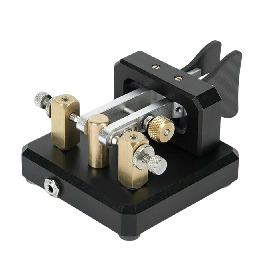 Morse Code Double Paddle Automatic Key Short Wave CW Telegraph Key for Ham NEW - Image 3 of 4