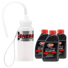 Red Line Rl-700 Dot 4 Brake Fluid 3 Bottles With Genesis Brake Bleeder Bottle
