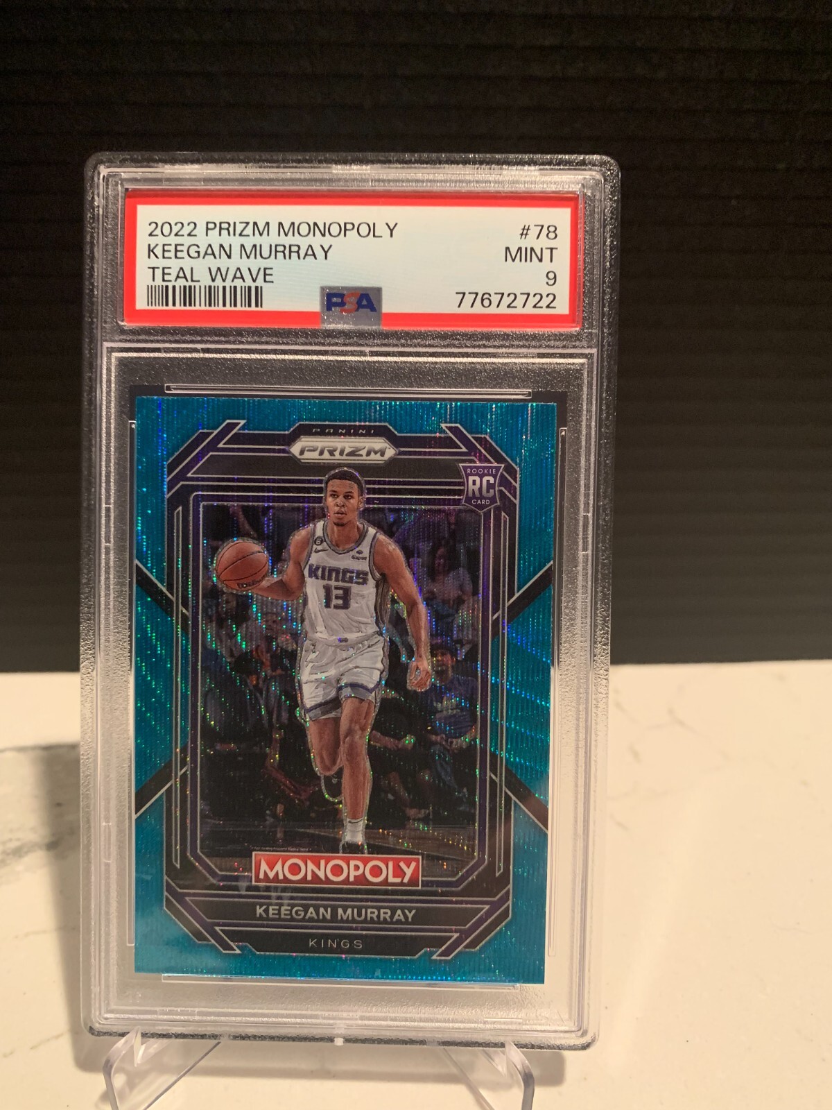 2022-23 Panini Prizm Monopoly Teal Wave Keegan Murray #78 PSA 9 MINT Rookie RC