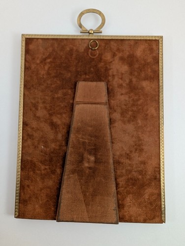Vintage Ornate Gold Metal Picture Photo Frame Hook Mat & Velvet Backing - Picture 8 of 17