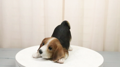 Adorable Crouching Tri Color Beagle Dog Puppy Pet Pal Figurine | eBay