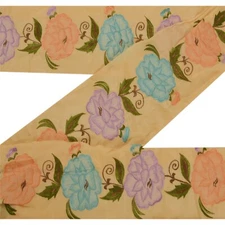 Sanskriti Vintage Decor Sari Border Embroidered Trim Sewing Craft Lace 1Yd