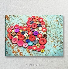 Heart 2 - QUADRO SU TELA 70x50 cm STAMPA VINTAGE SHABBY CHIC ARREDO SALOTTO CASA