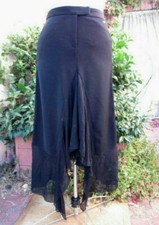 Claude Montana Blu VTG 80s black skirt edgy femme NWT 44FR 46IT