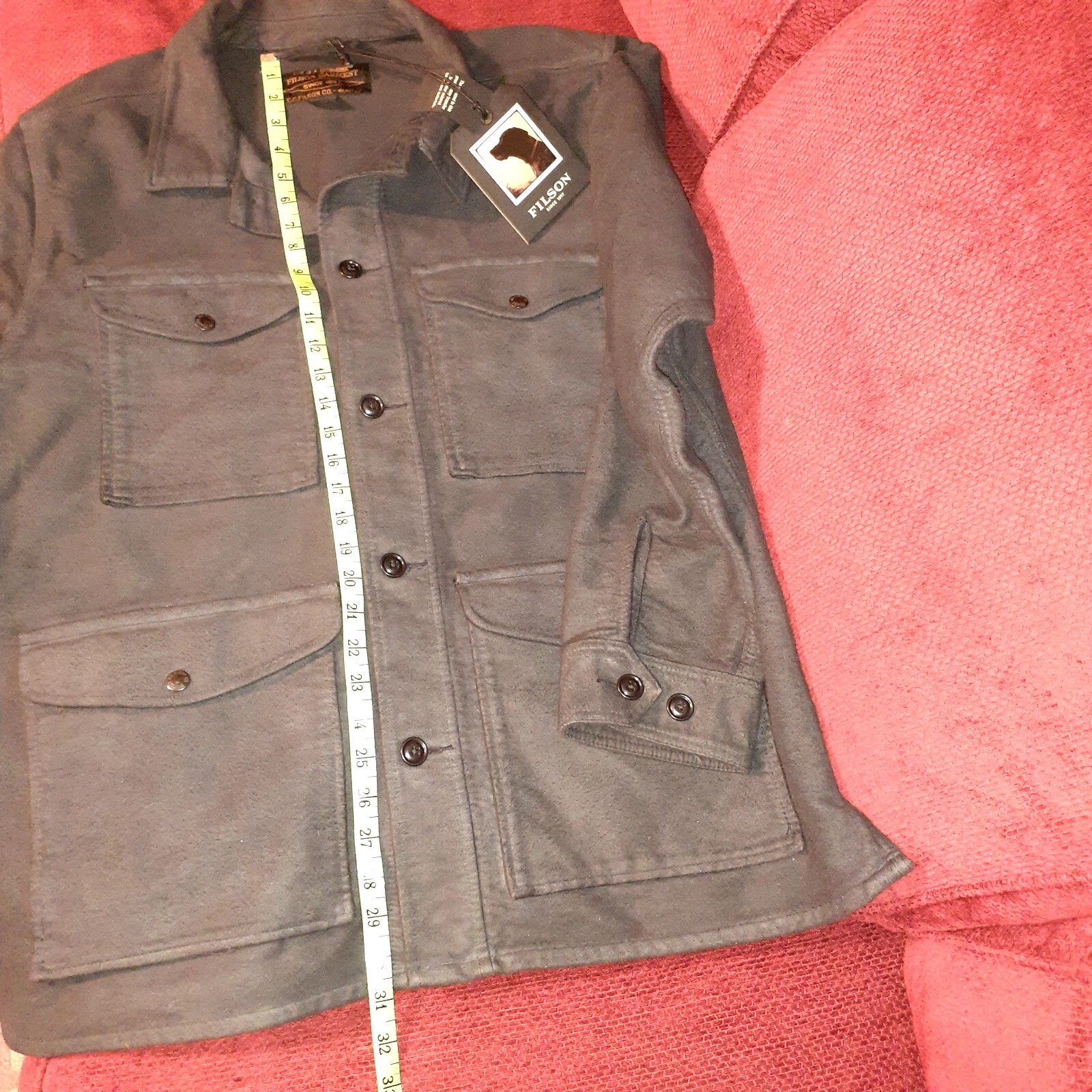 Filson Garment Men's Vintage Wash Moleskin Work Coat/Jacket Dark Navy