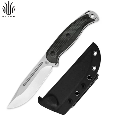 Kizer Ursa Major Clip Point Pocket Fixed Knife Nitro-V Blade G10 Handle+Sheath