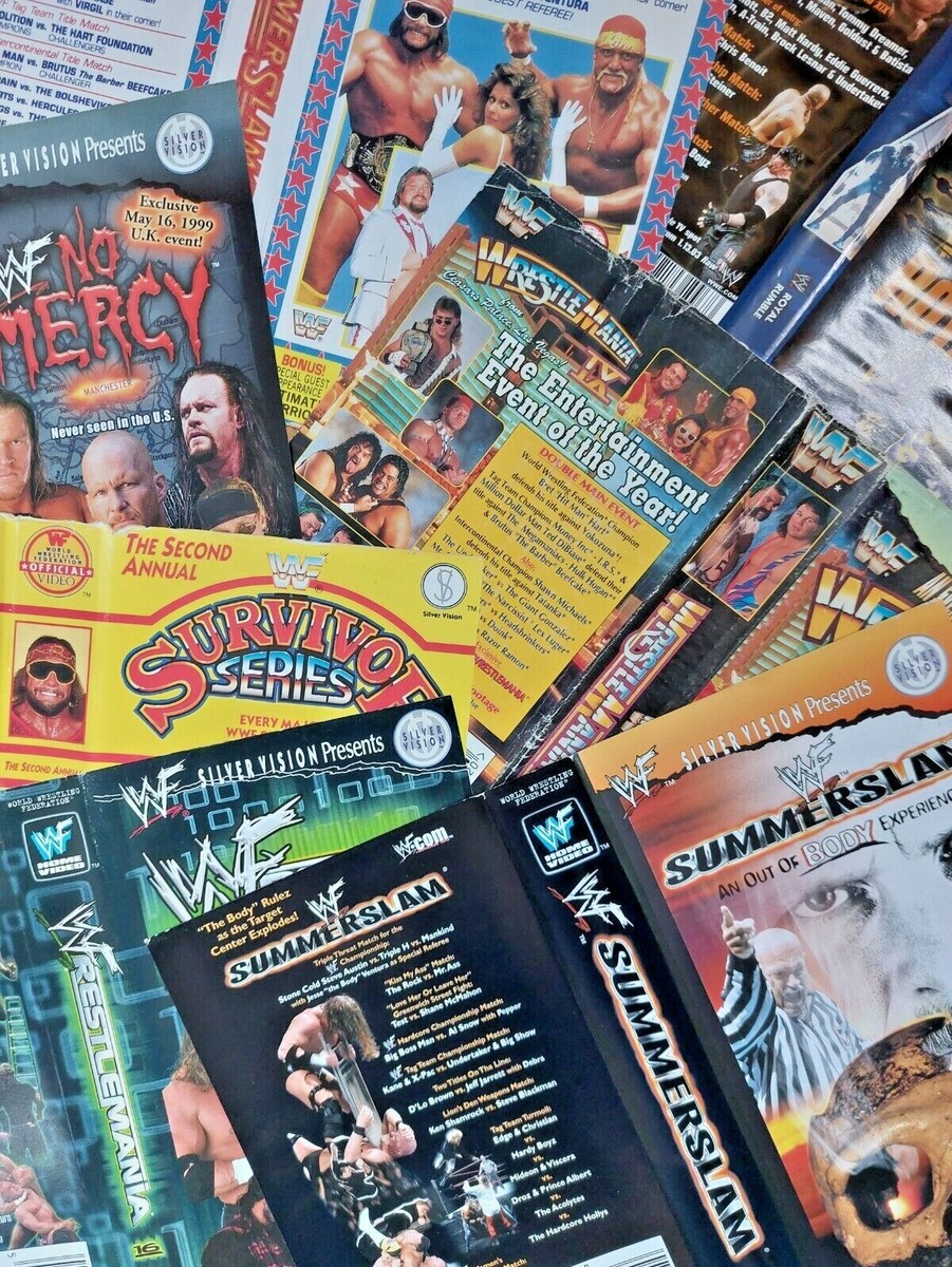 WWF, WWE & WCW Home Video VHS and DVD covers - lots to