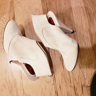 Bally Suede Sling Back Bootie with Cone Heal - Women's Size 6.5 Cream