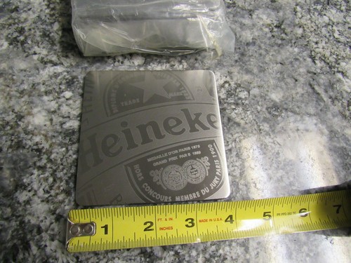 Nuevo Paquete de 10 Montañas posavasadas Heineken Cepilladas Acero Inoxidable Cuadradas Metal Pesado - Imagen 3 de 5