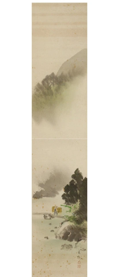 PERGAMINO COLGANTE KAKEJIKU / Pintura de paisaje de verano por Keiju Imai 今井景樹 #850 Foto 2 de 4