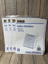 Lot Of 4 DG Office Index Dividers 9" X 11" Fits 3-Ring Binders Write-On Tabs