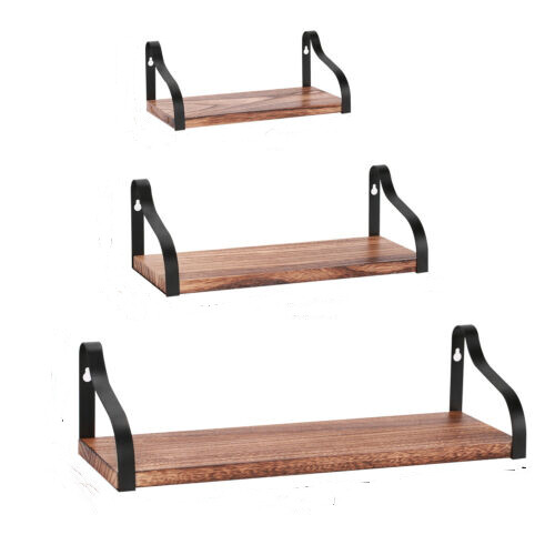 3 Pcs Floating Shelves Wall Mounted Wood Display Racks for Living Room Bedroom - Picture 10 of 10