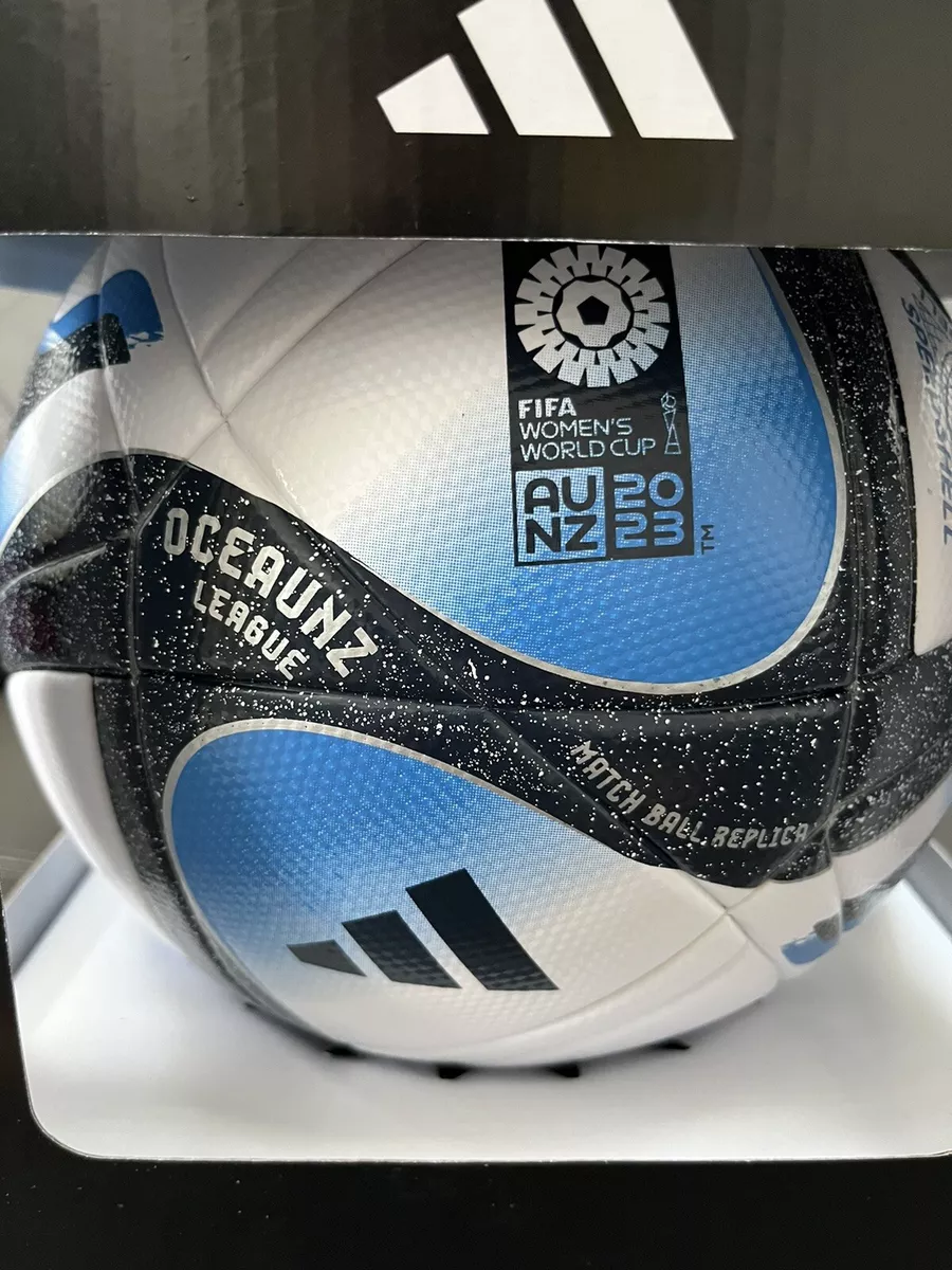 New Adidas Oceaunz League Soccer Ball Size 5 White/black/blue Style HT9015