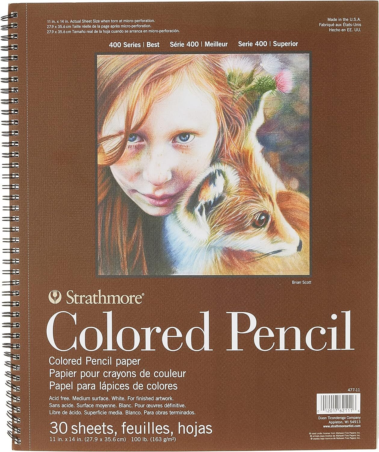 Strathmore 400 Series Colored Pencil Pad, 11"x14" Wire Bound