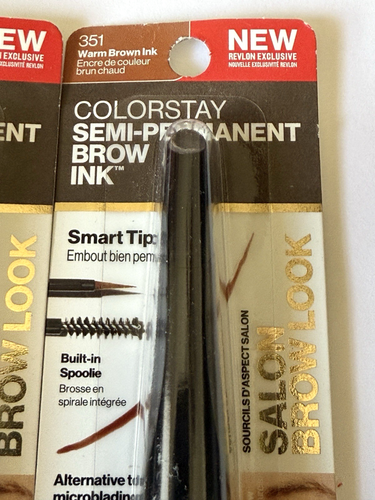 Revlon Colorstay Semi-Permanent Brow Ink Lot of 2 #351 Warm Brown Ink 0.09 Fl oz - Picture 2 of 6