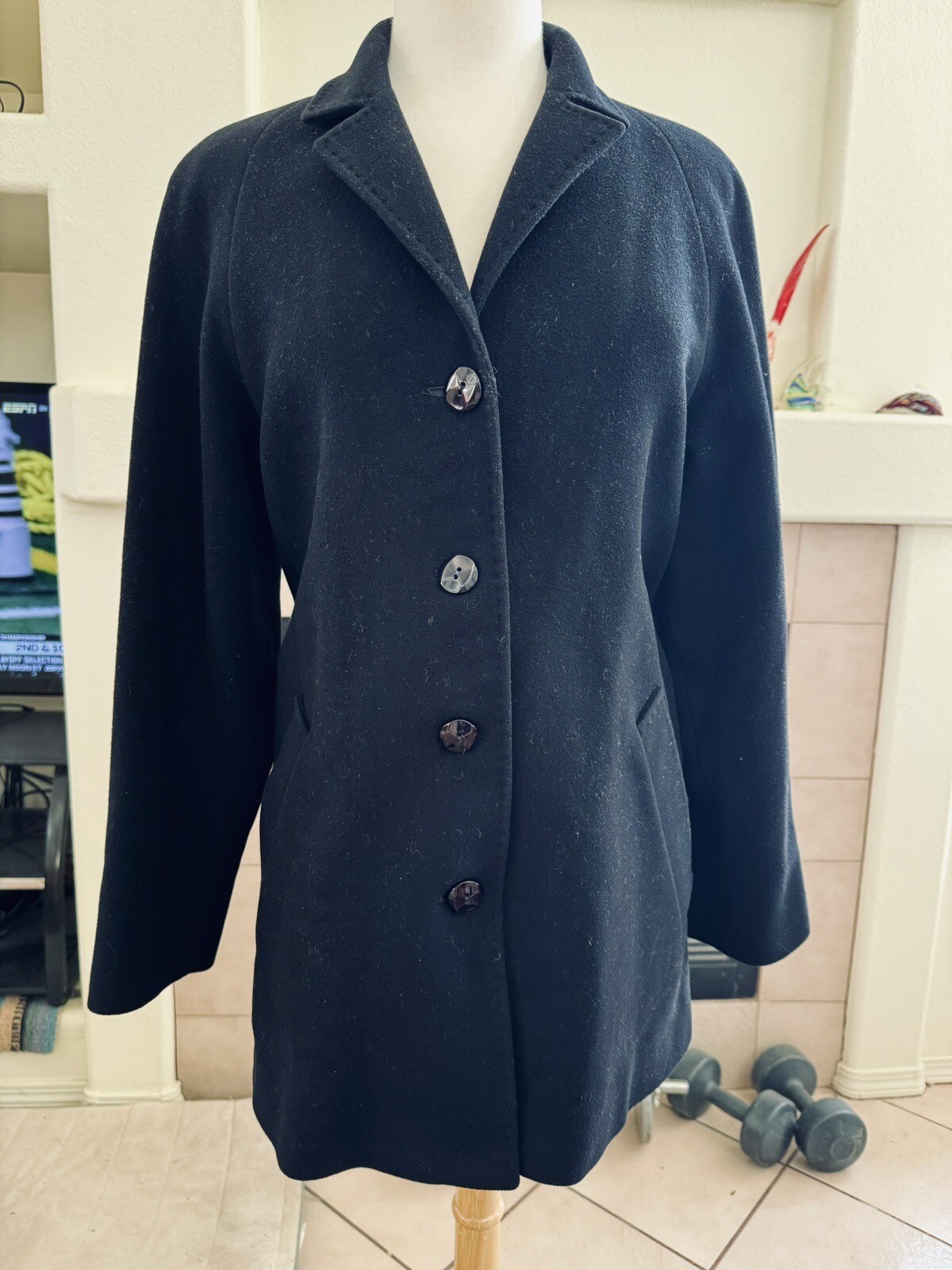 PENDLETON Women's Black Wool Button Front Coat Si… - image 1