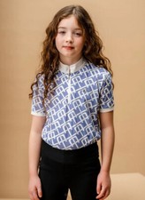 Horseware AA Kids Zanara Shirt Childrens Short Sleeve Zip Competition Show Shirt