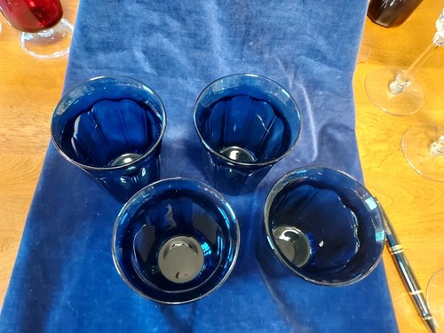 Set of 4 Imperial Old Williamsburg Deep Blue Ultra Tumblers - Picture 2 of 3